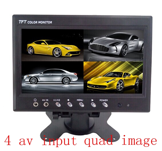 7 inch Quad Car LCD Monitor High Resolution / Rearview Monitor