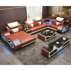 Premium Italian Style Leather Sectional sofa set living room furniture