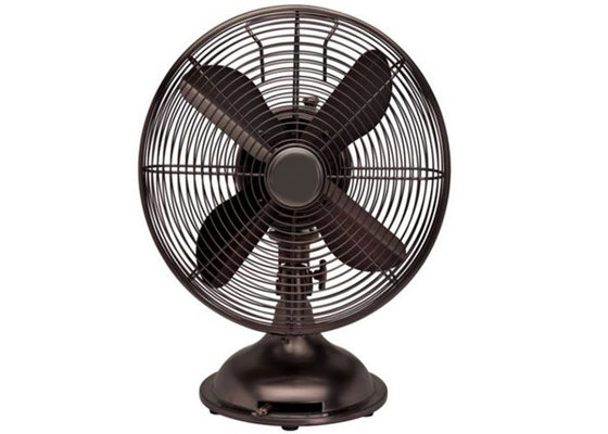 China 12 Inch 3 Speed Oscillating Retro Table Fan Air Circulator Brushed Copper supplier