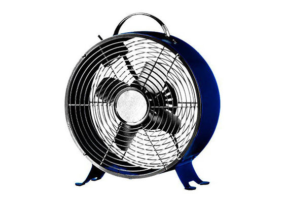 China Portable 23cm Blue Retro Desk Fan Air Circulator For Personal Office EMC ROHS Approval supplier