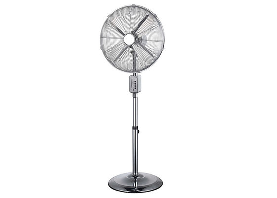 China 45cm Pedestal Oscillating Floor Fan Air Cooling 4 Metal Chrome Blade Height Adjustable supplier