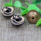Custom hot sale gold color five-pointed star alloy 17 mm denim snap button for clothing