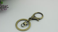 High quality custom gold iron metal key ring zinc alloy snap hook with chain for gift keychains