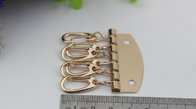 Leather Key Case Wallets Unisex Keychain zinc alloy Key Holder Ring with 6 Hooks Snap Closure
