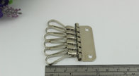 Cheaper Customized Iron Nickel Color Zipper Crocodile Leather Key Case Card Holder Hook 6 Keychain