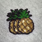 custom clothing pineapple design sequin embroidery patch embroidery badge