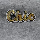 custom clothing PLAM design sequin embroidery patch embroidery badge