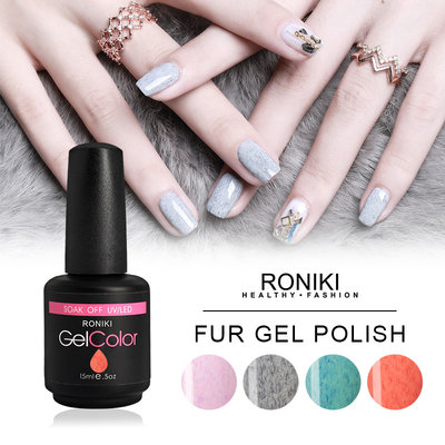 China RONIKI Fur Effect Gel Polish,Nail Matte Gel Polish,Nail Painting Color Gel,Frosted Surface Gel Polish supplier