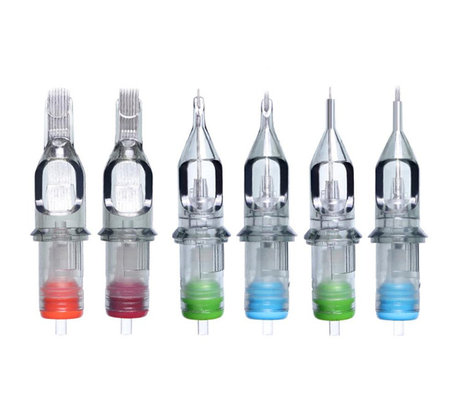 China 0.25mm 0.30mm 0.35mm Disposable Cartridge Needles Tattoo With Transparent Plastic Housing supplier