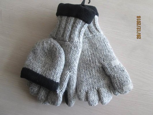 China Half fingers with covers acrylic&amp;wool  gloves with Thinsulate linging, white for MENS'  outside and winter supplier