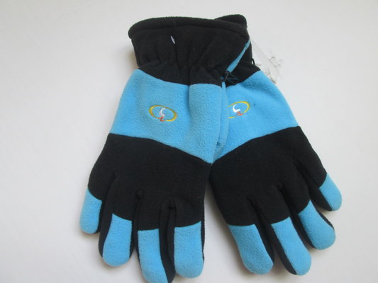 China Fashion fleece gloves with contacted color--TR Lining with PU palm--Embroider logo mitten--Flip eonnect supplier