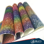 Chunky Glitter leather rainbow 2018 for making shoes, bags and DIY decoration