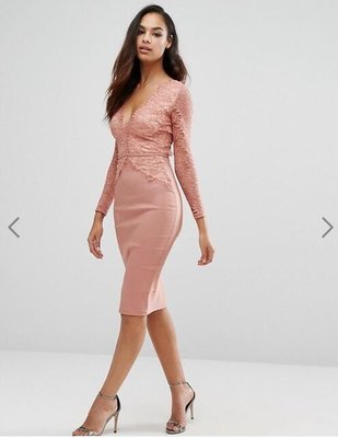 China Newest Design Women Sexy Bodycon V-Neck  Dress With Lace Detail Hot Sale supplier