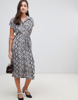 China OEM new style animal print grey girls midi shirt dress supplier