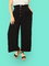 factory clothing manufacturer new style black custom women wide pants with four bottons supplier
