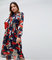 OEM your own hot sale girls high neck floral midi dress supplier