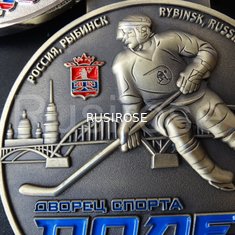 China Russian curling sports event winner medal, gold silver bronze curling sports medal custom supplier