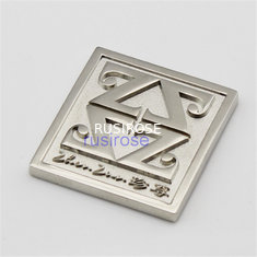 China Factory direct square silver commemorative badge custom, direct plating silver zinc alloy metal brooch custom supplier