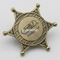 China Customized antique five-pointed star metal badge custom, five-pointed star metal medal custom, can be equipped with box supplier