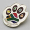 Personalized bear palm print badges custom made, painted metal brooch, antique medallion custom, zinc alloy badge supplier