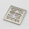 Factory direct square silver commemorative badge custom, direct plating silver zinc alloy metal brooch custom supplier