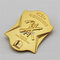 Fire safety reward badge made to order, matte gold metal badges made to order, fire brigade badges supplier