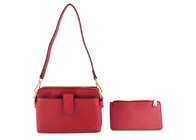 PU small shoulder purse handbags two pieces wholesale from china