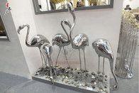 Handmade Metal Stainless Steel Sculpture Ornaments of Flamingo Bird for Home Decoration or Garden Decor