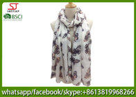 China manufactuer buttlefly print scarf 100% Acrylic 82*200cm shawl  hijab online wholesale exporter