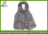 China factory direct supply mini flower long print scarf shawl 100*200cm 100% Polyester pashmina keep fashion