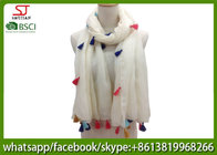Chinese factory colorful yarn circle spring summer thin tassel scarf 20%Cotton 80%Polyester 90 protection*180cm sun