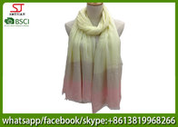 Chinese factory frayed three colors ombre lightweight scarf 100% Viscose 100*195cm spring summer autumn sun protection