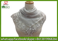Chinese factory embroider square lace thin scarf 100% Polyester 100*100cm spring summer autumn keep fashion