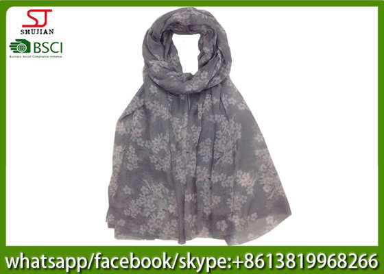 China factory direct supply mini flower long print scarf shawl 100*200cm 100% Polyester pashmina keep fashion
