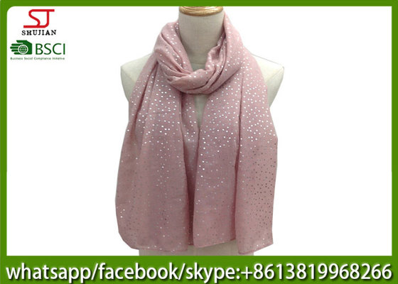 China supplier mini point silver print iron shawl gilding spring summer scarf  70*180cm 20%Cotton 80%Polyester keep warm