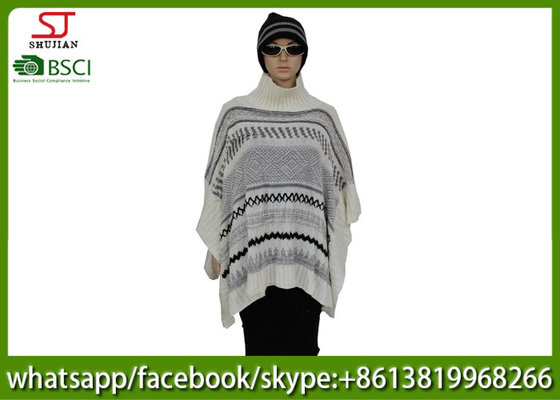 420g 60*105cm 100%Acrylic knitting jacquard with snood poncho best price factory  keep warm fashion china supplying