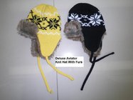 Wholesale winter outdoor Deluxe Unisex Aviator Hats with Fur design peruvian trapper bomber caps for kids