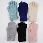 2017 Yiwu Knitted Fancy Acrylic wool Warm colorful Ladies Gloves