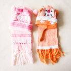 Cartoon animal  cat pattern knitted acrylic plush warm hats scarves sets with tassels ear children hat snow caps