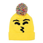 Emoji Beanie Knit Cap Hat - One Size Fits Most - NEON Colors - 4 Different Styles
