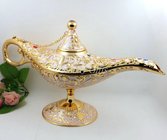 Shinny Gifts Brass Arabian Style Magic Lamp, Aladdin Lamp, Arabian Lamp