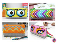 Free sample China factory panel pixel silicone pencil case
