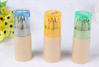 3.5 inch 6pcs natural  colour pencil set with sharpener custom gift mini color pencil