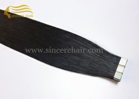 China 22&quot; Jet Black #1 Tape In Remy Human Hair Extensions 2.5 Gram X 20 Pieces For Sale supplier