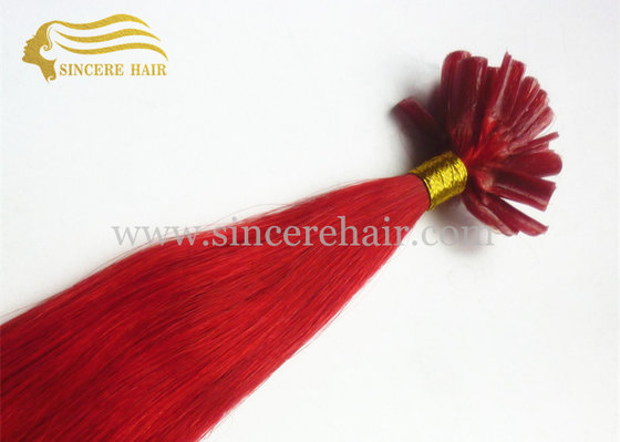 China 20&quot; RED Italian Keratin Fusion U-Tip Hair Extensions for sale - Hot Red 50 CM Pre-Bonded U Tip Hair Extensions For Sale supplier