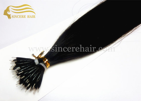 China 18 - 20 - 22 Inch Pre Bonded Hair Extensions for sale, 1.0 G Jet Black #1 Micro Nano Bead Tip Hair Extensions For Sale supplier