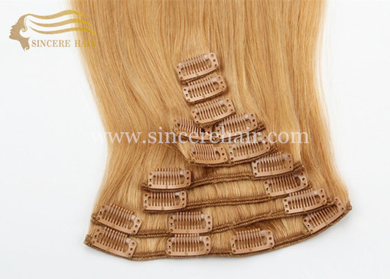 China 22 Inch Clip In Hair Extensions for sale - Hot Selling 55 CM Full Set 9 Pieces of Clip-In Remy Human Hair Wefts on Sale supplier