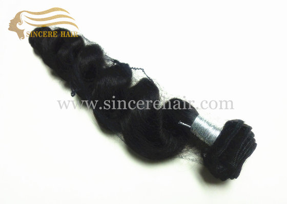 China Hot Sell 22 Inch Black Loose Wave Remy Human Hair Weft Extensions for sale supplier