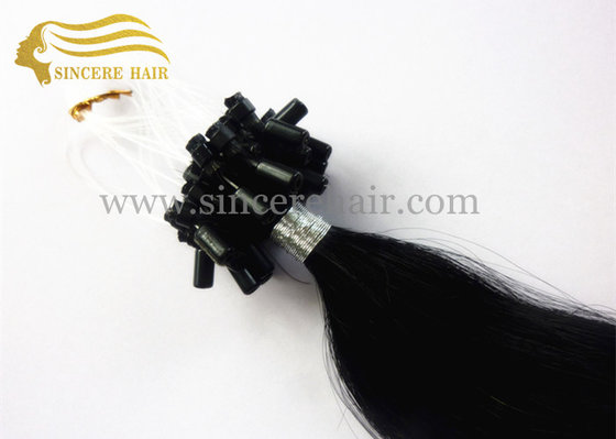 China 22&quot; Micro Ring Hair Extensions for sale - 55 CM 1.0 Gram Black Straight Pre Bonded Micro Ring Hair Extensions For Sale supplier