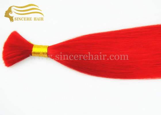 China 22&quot; RED Remy Human Hair Bulk for sale - Hot Seller 22&quot; Straight Red Colour Real Remy Human Hair Bulk Extensions For Sale supplier